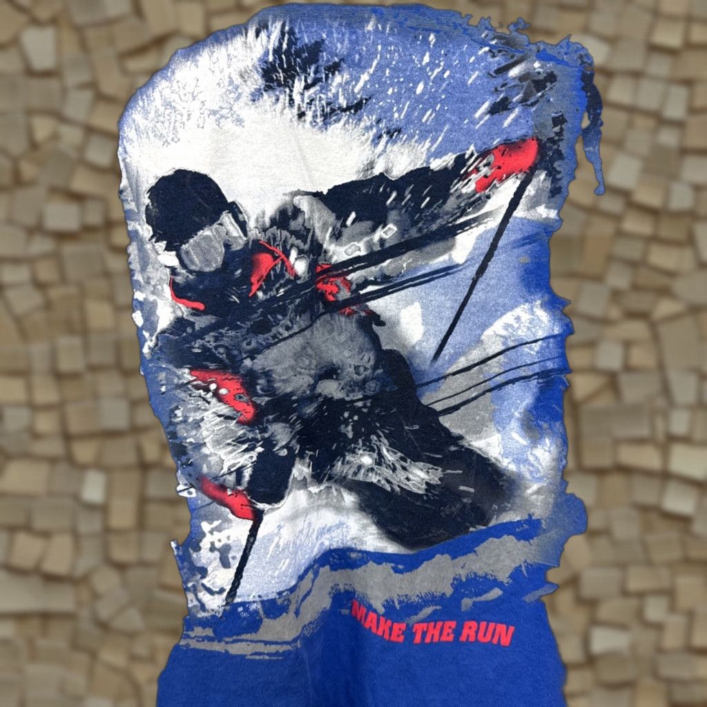 Marlboro VINTAGE Marlboro 90s Skiing T-Shirt Men's XL Blue Graphic Print Crew Neck Size US XL / EU 56 / 4 - 1 Thumbnail