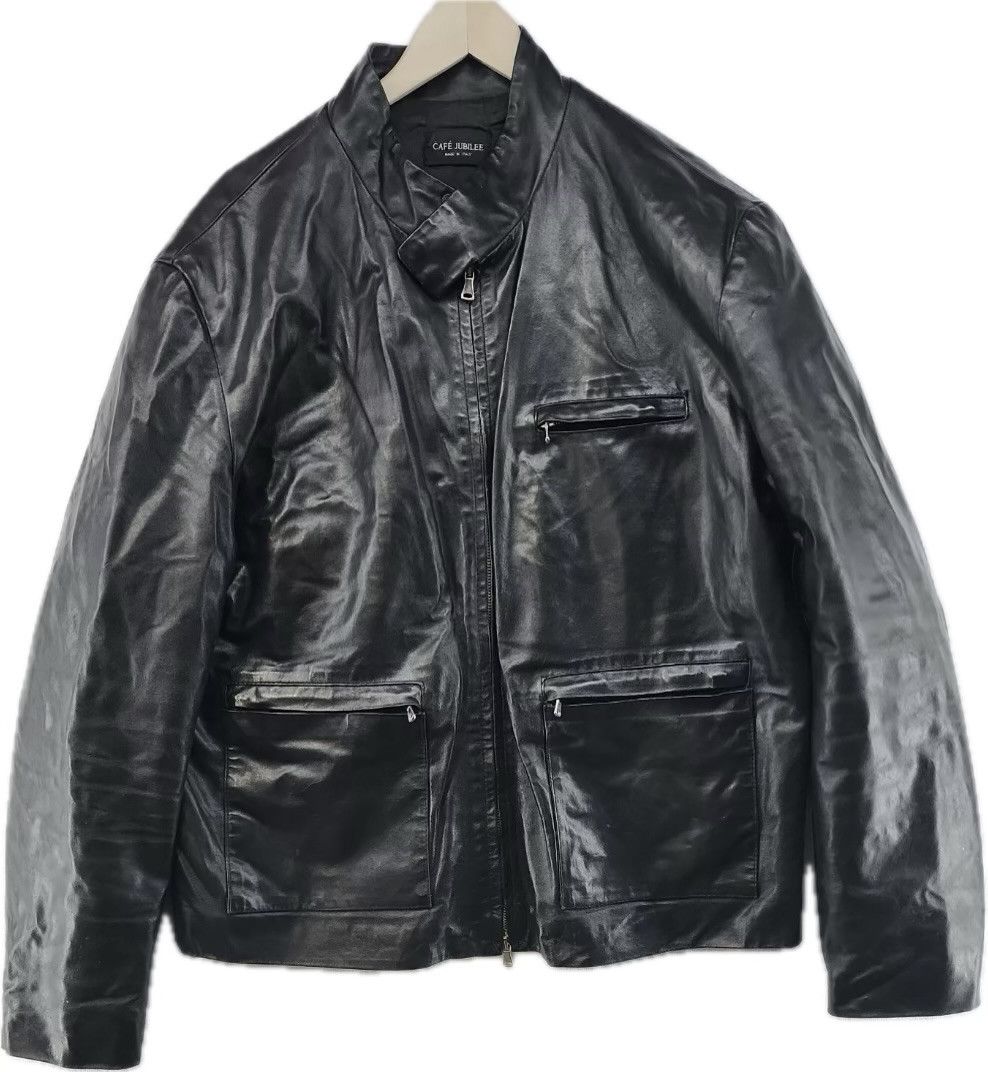 Vintage Vintage Italian Leather Jacket Size US XL / EU 56 / 4 - 1 Thumbnail