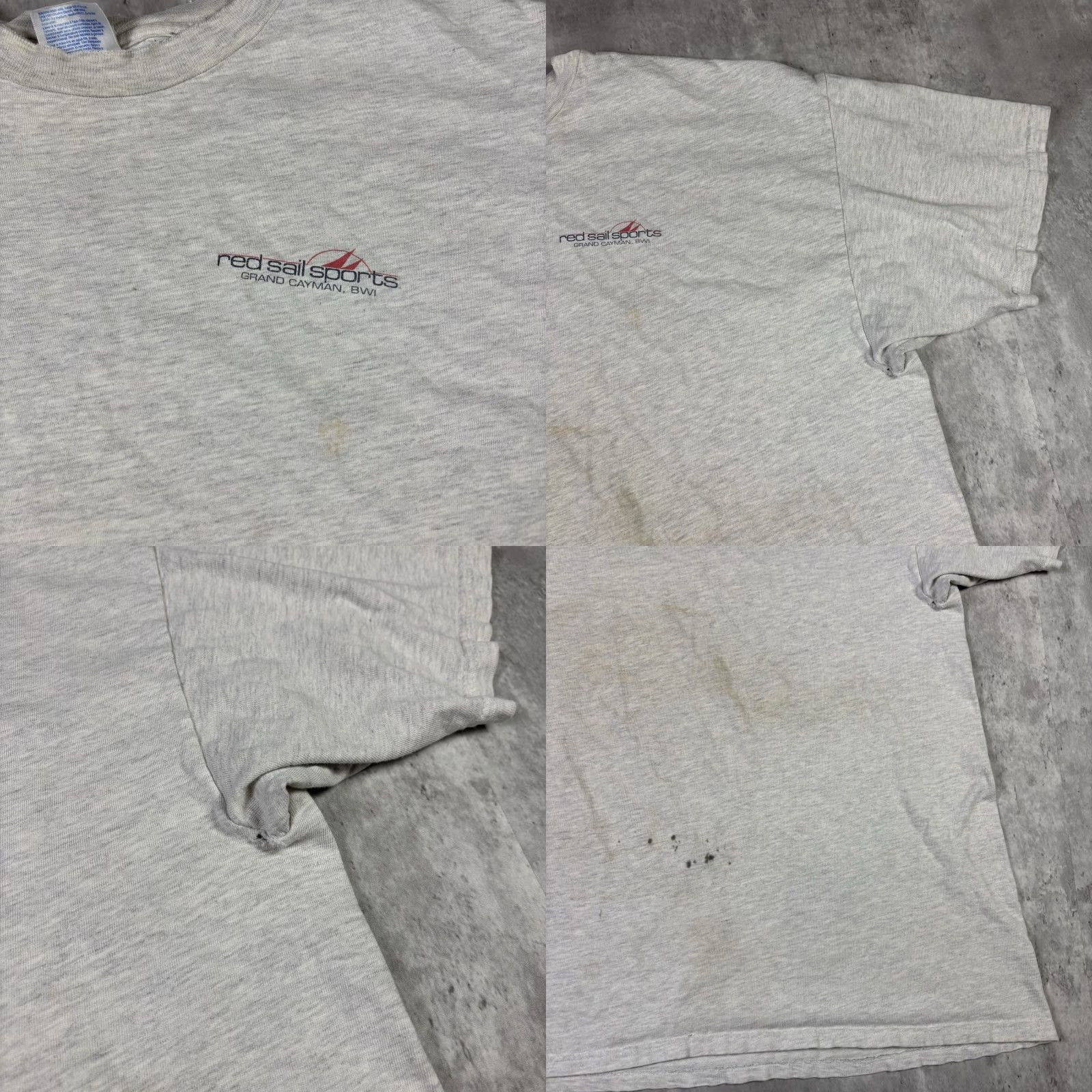 Hanes VINTAGE 90s Red Sail Sports T Shirt Adult 2XL Hanes Gray Cotton Graphic Print Short Sleeve Crew Neck Men Sports 90s Retro Vintage Mens Size US XXL / EU 58 / 5 - 9 Thumbnail