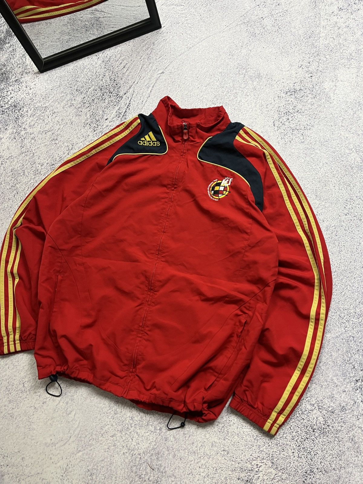 Adidas × Vintage Adidas 2000s Vintage RFEF Spain Football Nylon Track Jacket Size US L / EU 52-54 / 3 - 3 Thumbnail