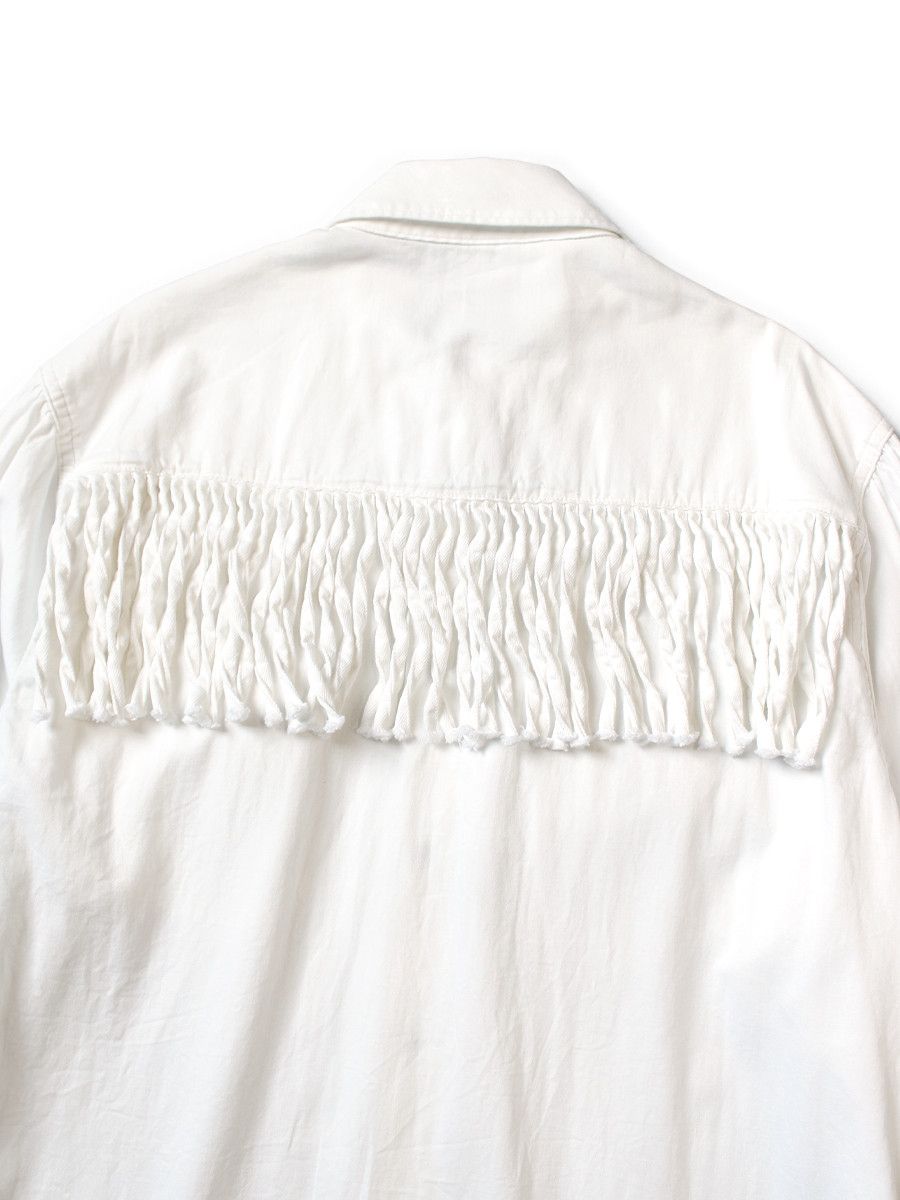 Kapital [3] 5.5oz Denim Fringe Husky Western Shirt in White Size US L / EU 52-54 / 3 - 15 Thumbnail