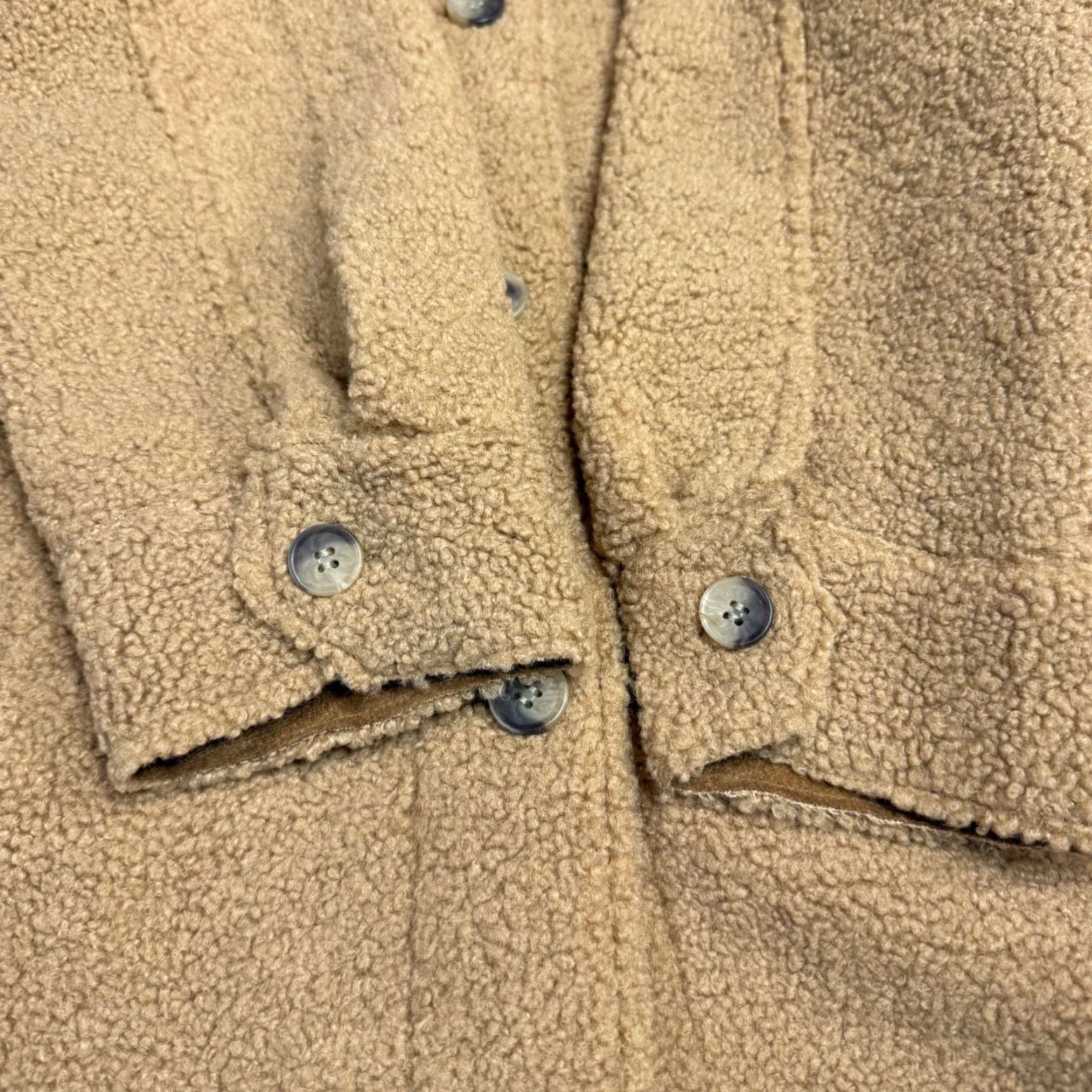 Joie Joie Shirt Jacket Womens Fleece Tan/Brown M Long Sleeve Button Front Size M / US 6-8 / IT 42-44 - 4 Thumbnail