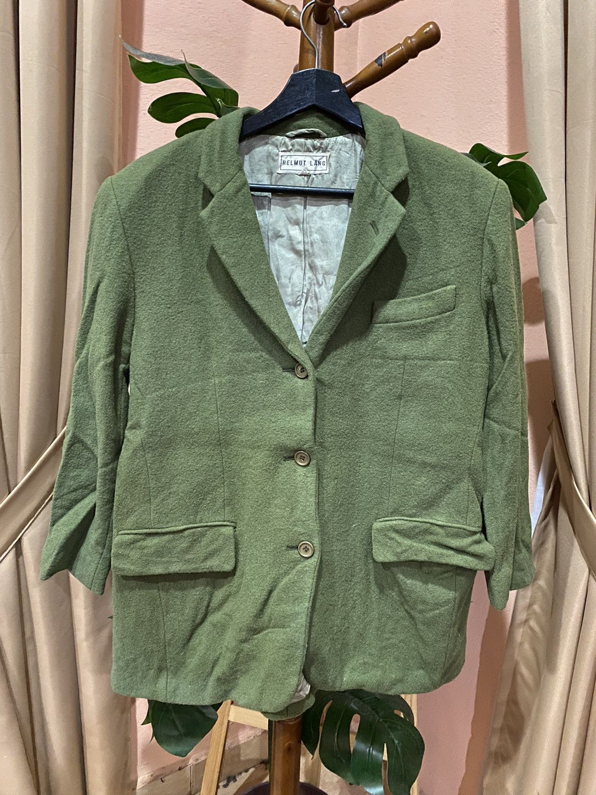 Helmut Lang Vintage Helmut Lang Green Blazer Rare 1990s Designer Jacket Size US M / EU 48-50 / 2 - 1 Thumbnail