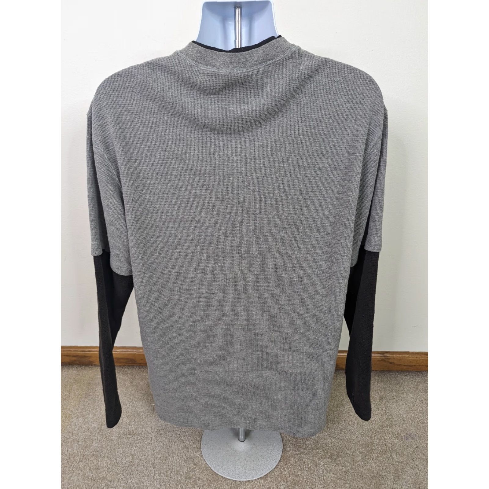 Vintage Work N' Sport Mens Thermal Henley Long Sleeve T-Shirt T8S, Gray, L, Pockets, Sports, 60s? Size US L / EU 52-54 / 3 - 2 Thumbnail