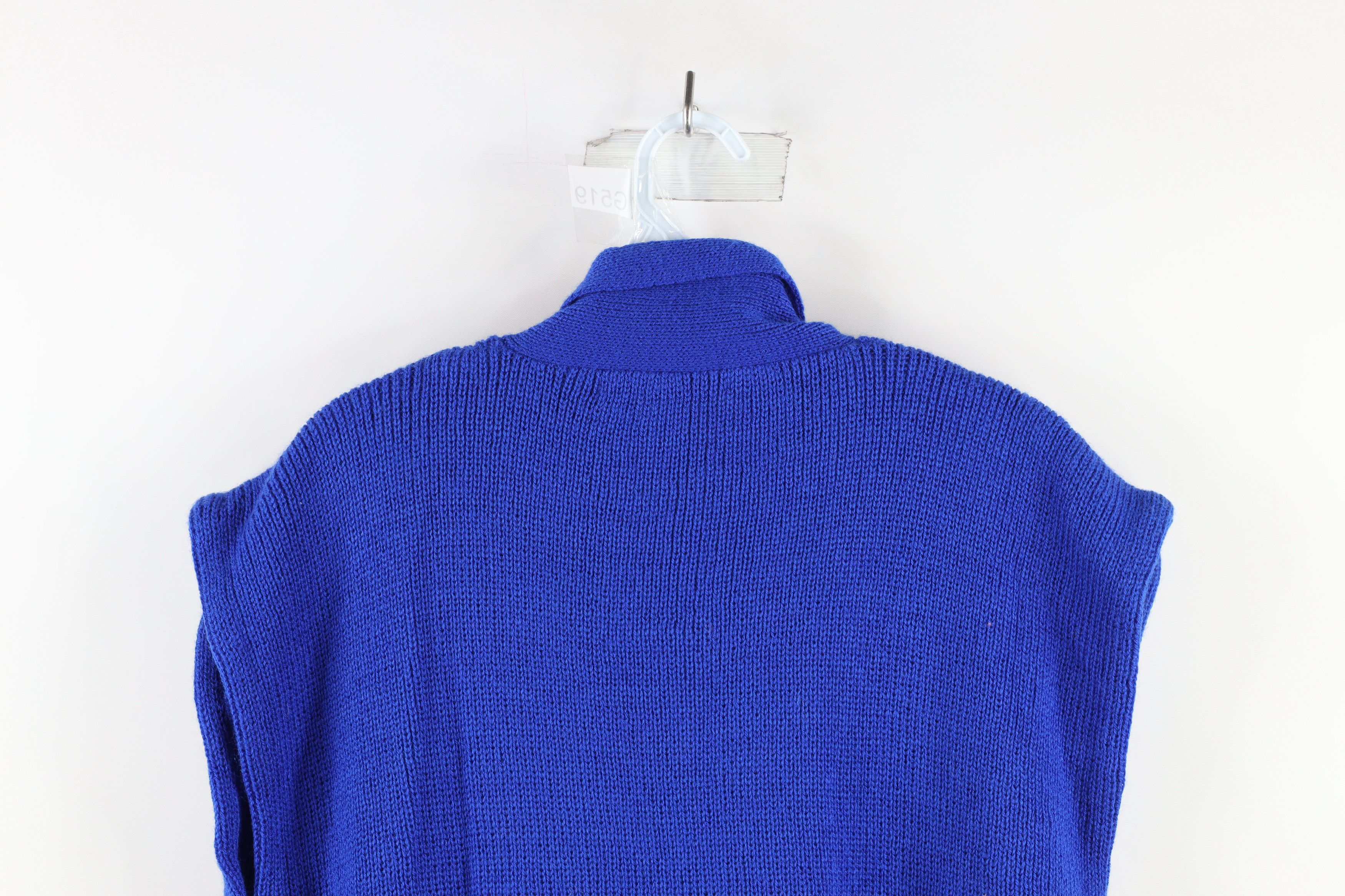 Vintage Vintage 90s Mid Mod Pleated Knit Sweater Vest Royal Blue Size M / US 6-8 / IT 42-44 - 7 Thumbnail