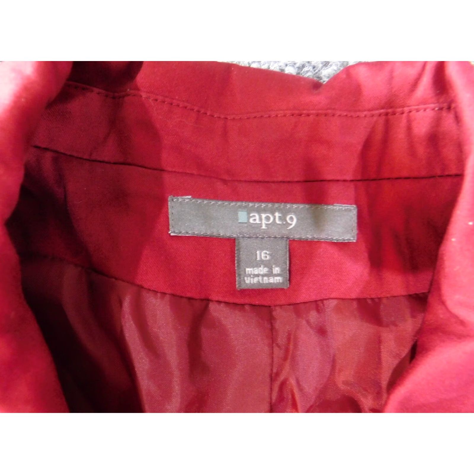 Apt. 9 Apt. 9 Jacket Womens Trench Coat Red 16 Button Collar Knit Cotton Solid Long Sleeve Mid-Length Regular Size Size XXL / US 16-18 / IT 52-54 - 4 Thumbnail