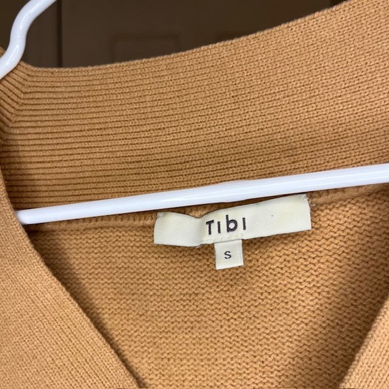 Tibi Tibi Merino Wool V-neck Puff Sleeve Camel Sweater Small Size S / US 4 / IT 40 - 10 Thumbnail
