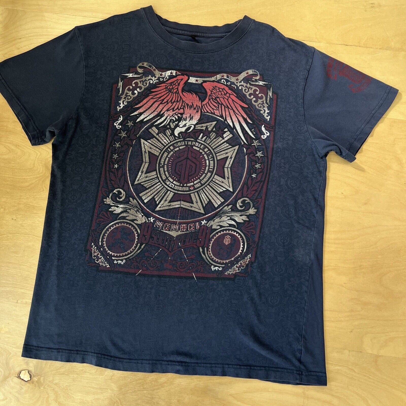 Southpole × Vintage Vintage Southpole Premium Shirt 2XL Navy Y2K Eagle Tribal Size US XXL / EU 58 / 5 - 7 Thumbnail