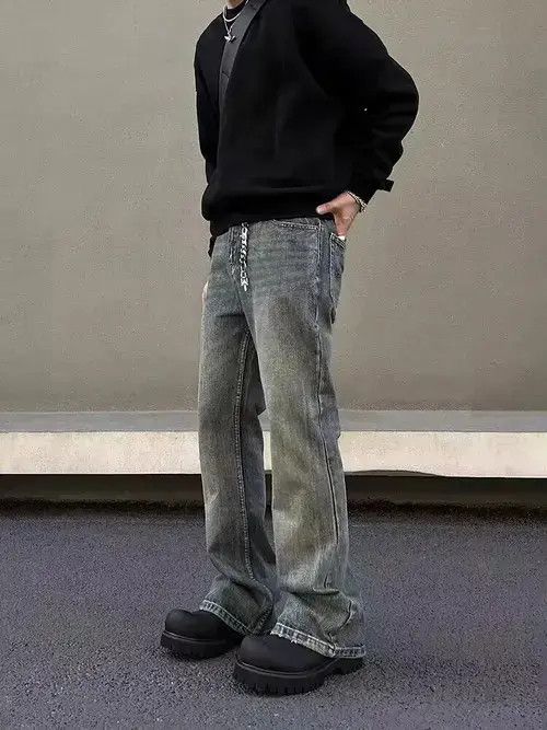 VIBE Vintage washed slub straight-leg bootcut jeans Size US 32 / EU 48 - 2 Thumbnail