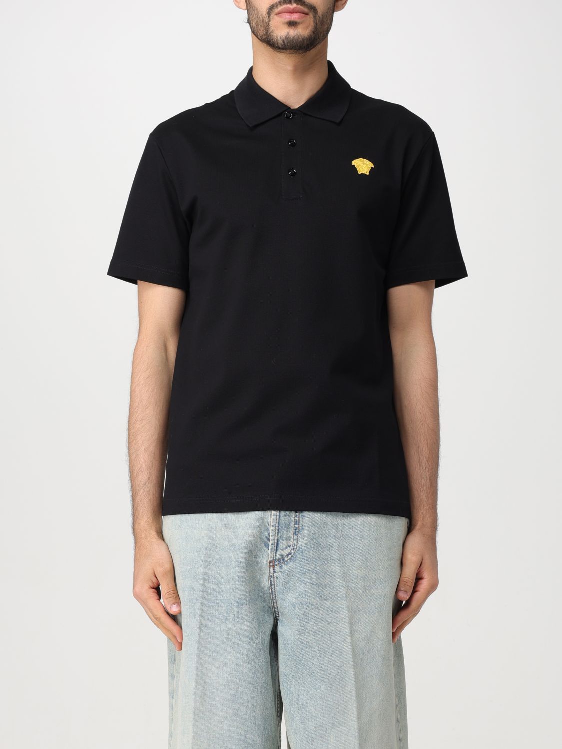 image of Versace Polo Shirt Men Black (Size XS)