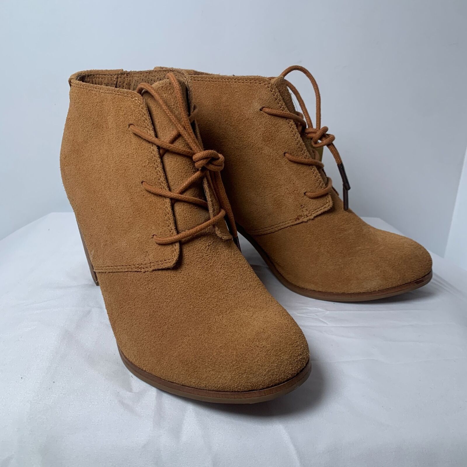 Toms Toms Women Chestnut Lunata Lace Up Suede Heeled Booties Boot Size US 9 / IT 39 - 6 Thumbnail
