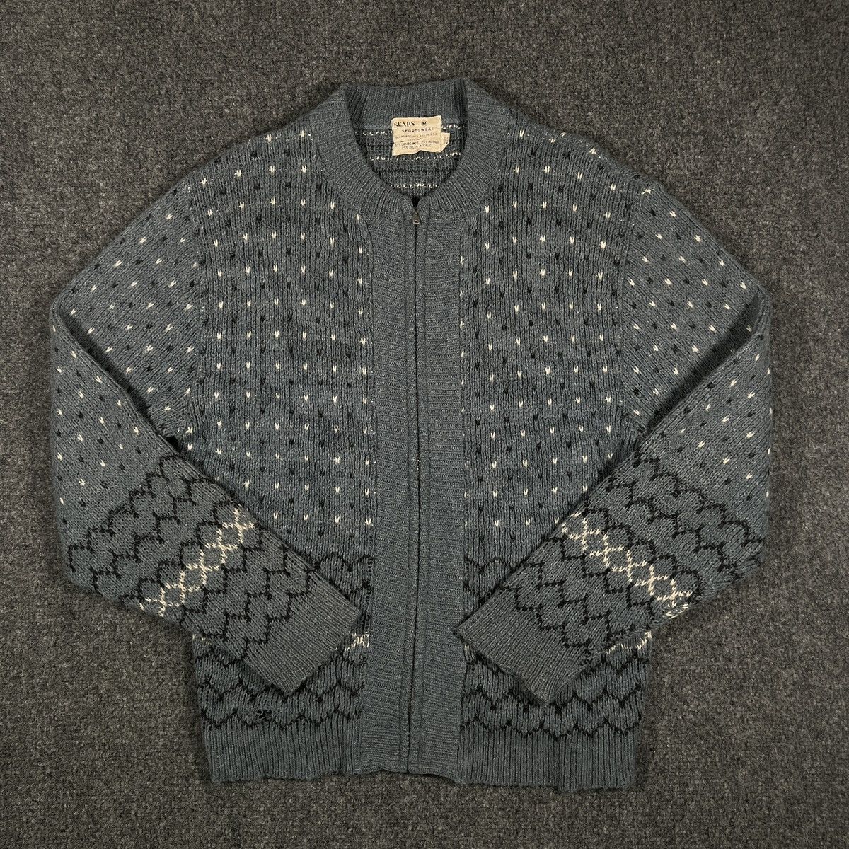 Sears VINTAGE Sears Roebuck Cardigan Full Zip Size US M / EU 48-50 / 2 - 1 Thumbnail