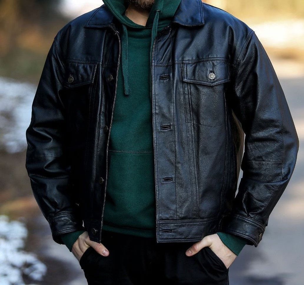 Arizona Jean Co. Leather Jacket Black Original hand painted Ghost Rider Size US L / EU 52-54 / 3 - 3 Thumbnail