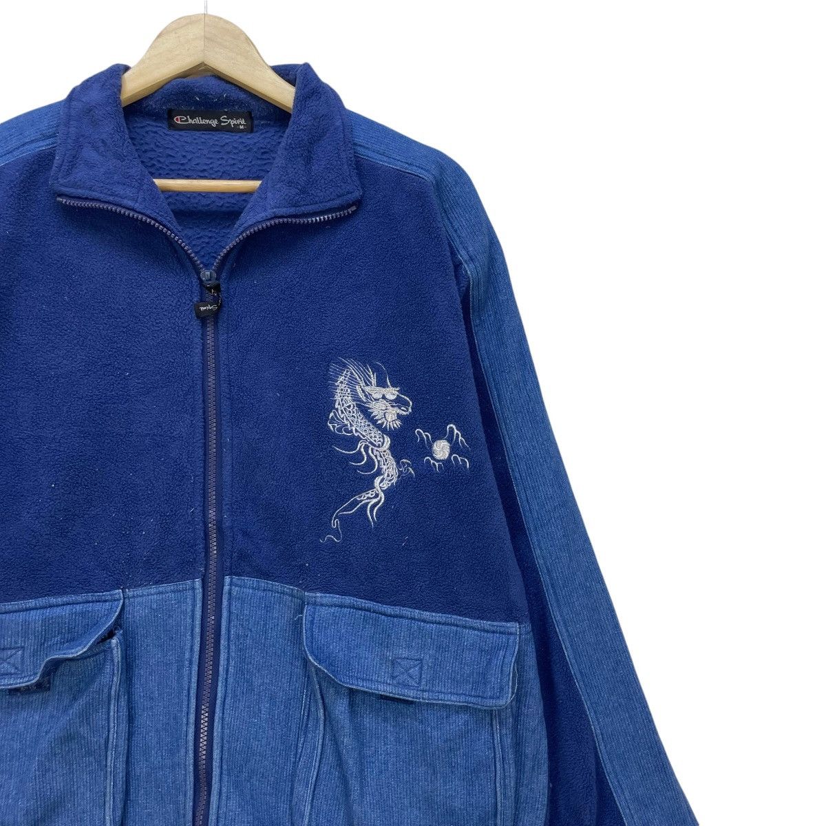 Indigo × Japanese Brand 💥Vtg Challege Spirit Dual Pocket Inspired Sukajan Jacket Size US M / EU 48-50 / 2 - 4 Thumbnail