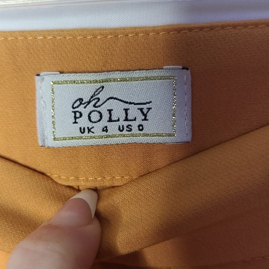 The Unbranded Brand NWOT Oh Polly mustard yellow flare wide leg pleated pants 0 Size 25" / US 0 / IT 36 - 4 Thumbnail