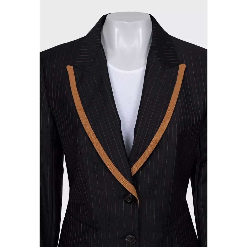 Dior Christian Dior Black Striped Wool Suit FR44 XXL Size L / US 10 / IT 46 - 5 Thumbnail