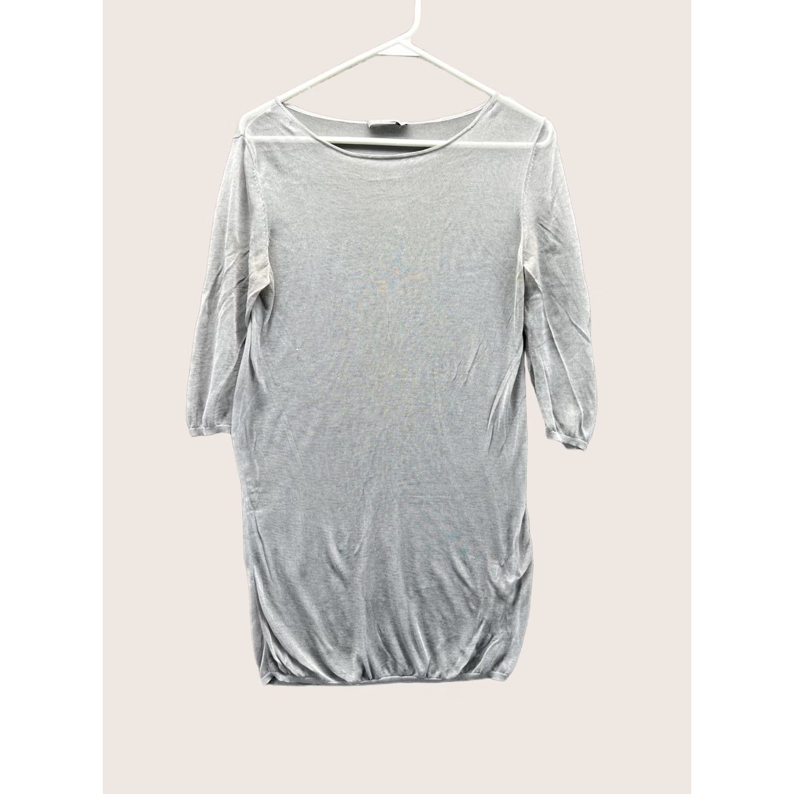 Cos COS Shirt Dress Womens Small Gray Boat Neck 3/4 Sleeve Tunic Lightweight Jersey Top Size S / US 4 / IT 40 - 1 Thumbnail