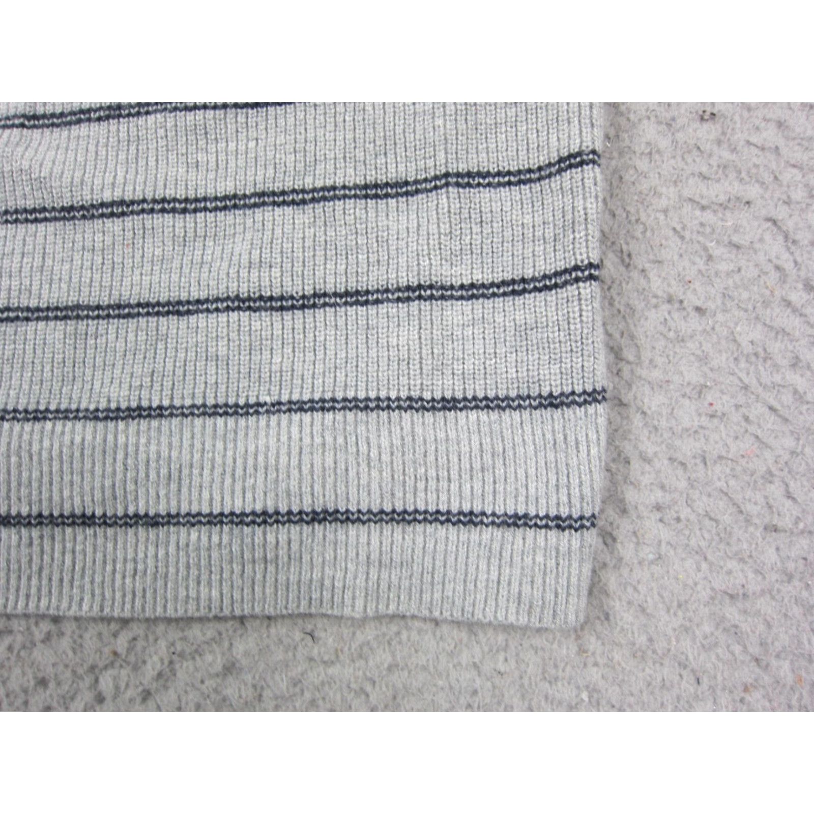 Banana Republic Banana Republic Sweater Shirt Womens Large Gray Blue Striped Wool Blend Knit Crewneck Pullover 90s City Classic Designer Size S / US 4 / IT 40 - 4 Thumbnail