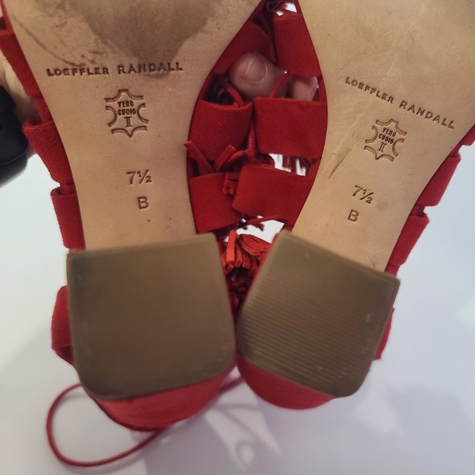 Loeffler Randall Loeffler Randall Red Luz Suede Tassel-Tie Sandal 4'' Heels Size US 7.5 / IT 37.5 - 13 Thumbnail