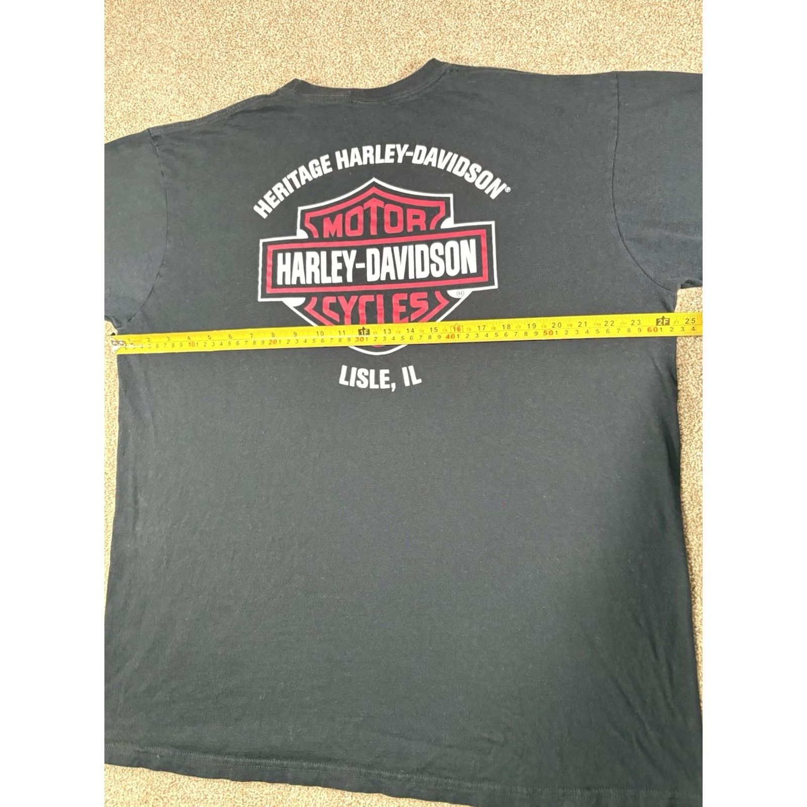 Harley Davidson Y2K Harley-Davidson Shirt Mens 2XL Black Short Sleeve Double-Sided Lisle IL Shirt Graphic Print Logo T-Shirt Men Biker Motorcycle Size US XXL / EU 58 / 5 - 8 Thumbnail