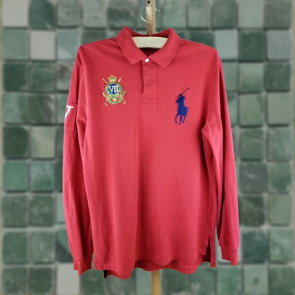 Polo Ralph Lauren VINTAGE Polo Ralph Lauren RED COUNTRY RIDER & JOCKEY CLUB LONG SLEEVE POLO SHIRT SZ L Mens Size US L / EU 52-54 / 3 - 1 Thumbnail