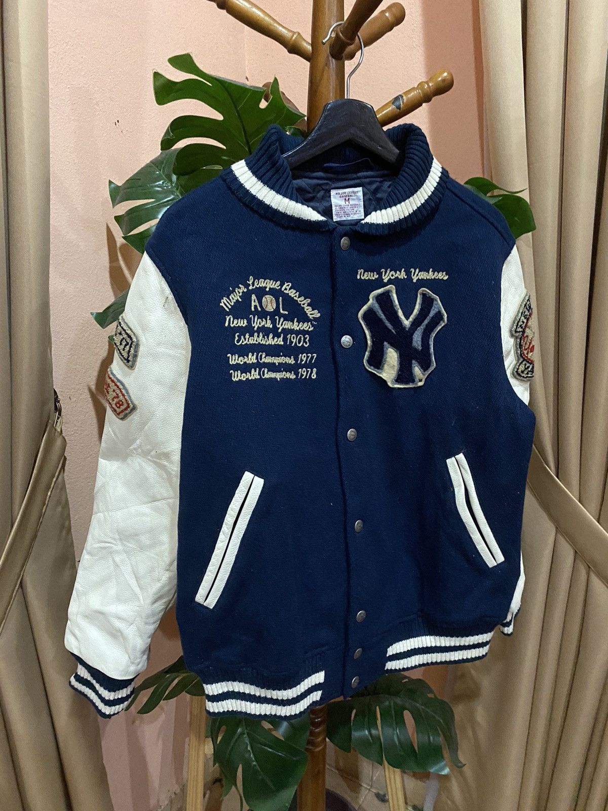 MLB Vintage New York Yankees Varsity Jacket Letterman Jacket Size US M / EU 48-50 / 2 - 3 Thumbnail