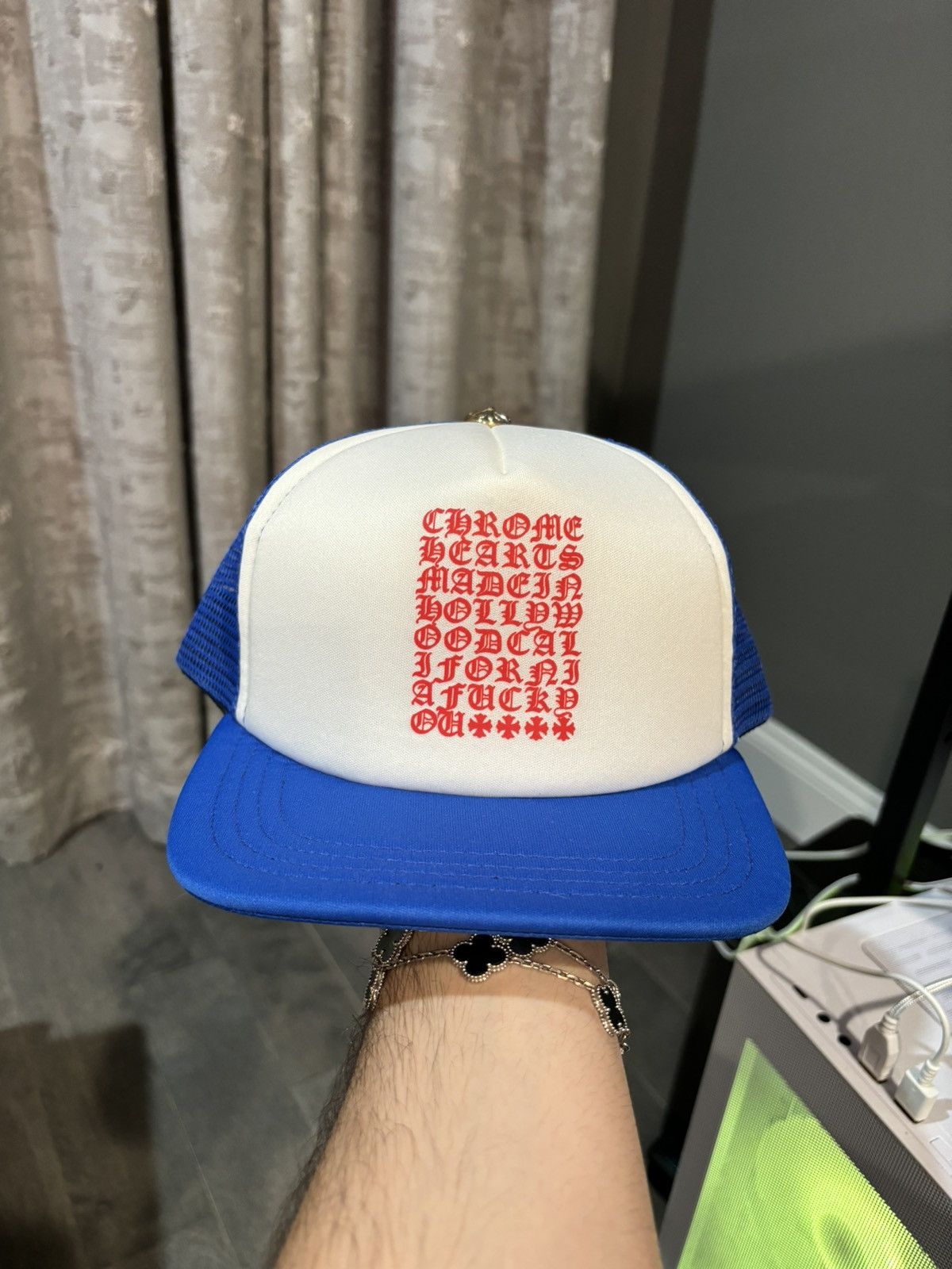 Chrome Hearts Chrome hearts trucker white blue red Size ONE SIZE - 1 Thumbnail