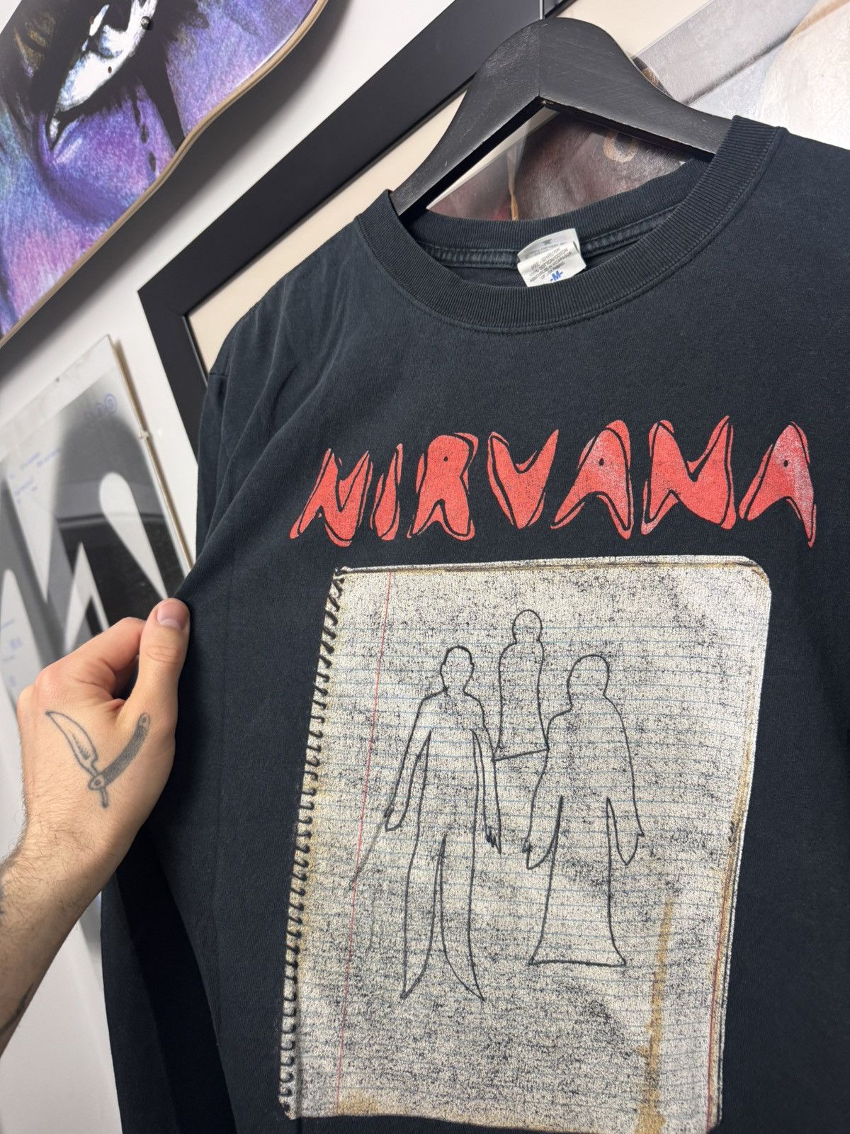 Band Tees Vintage Nirvana 2003 Ghost Notebook Distressed Tee Grunge Size US M / EU 48-50 / 2 - 3 Thumbnail