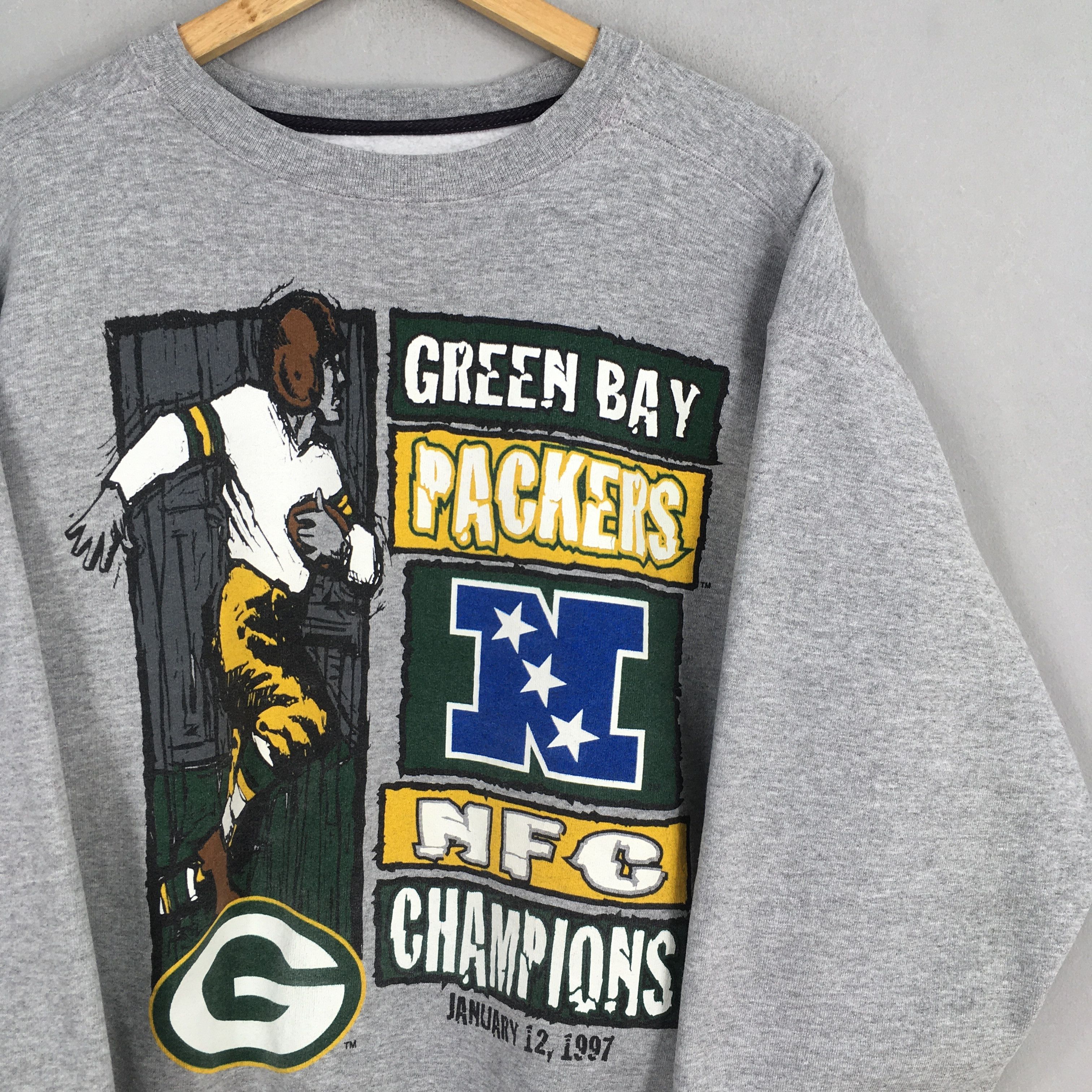 NFL Vintage Green Bay Packers NFC Gray Sweatshirt Large Size US L / EU 52-54 / 3 - 2 Thumbnail