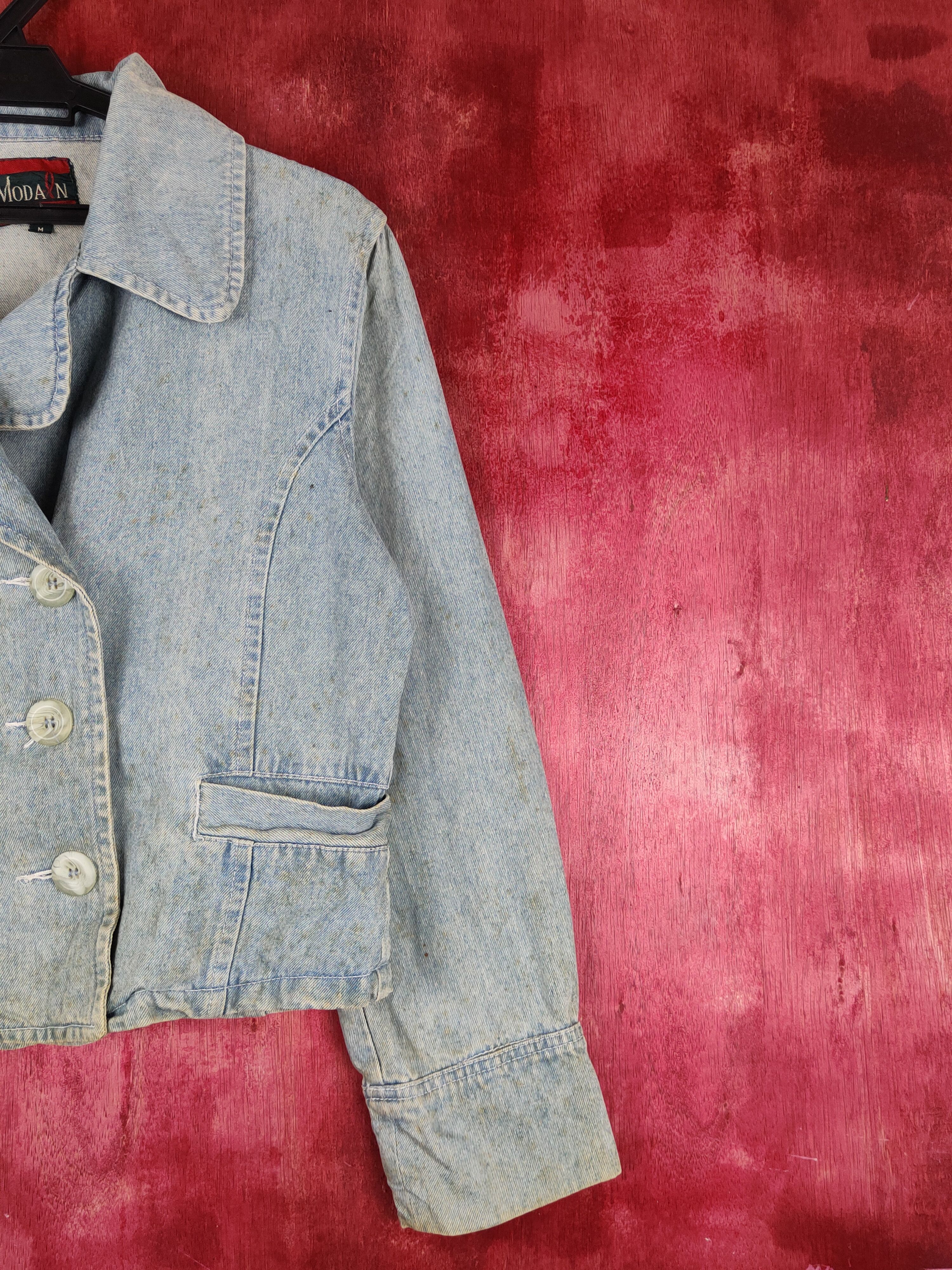 Japanese Brand ModaIn vintage japan Blue Denim Jackets #S1353 Size M / US 6-8 / IT 42-44 - 5 Thumbnail
