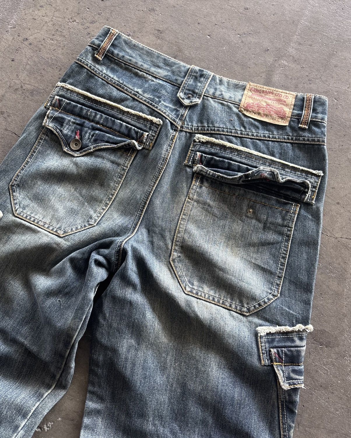 Japanese Brand Vintage Bang Bang Cargo Washed Denim Jeans Size US 32 / EU 48 - 6 Thumbnail