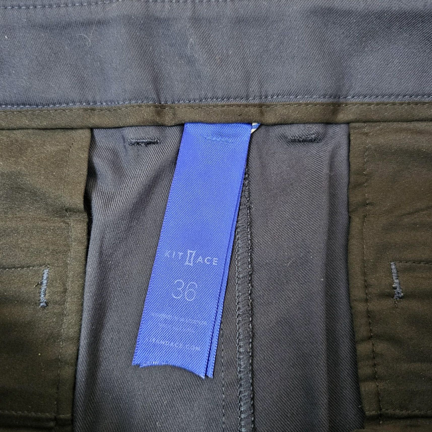 Vintage Kit and Ace Pants Jogger Chino Navy Blue 36 Mens Tapered Zip Pocket Cuffed Pockets Casual Jeans Style Size US 36 / EU 52 - 3 Thumbnail