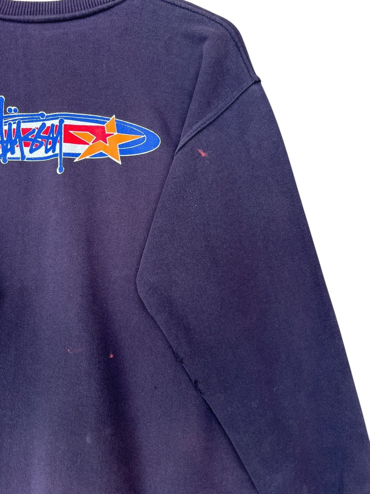 Stussy Rare🔥 Vintage 90s Stussy Star Sunfaded Distressed Sweatshirt Size US M / EU 48-50 / 2 - 6 Thumbnail