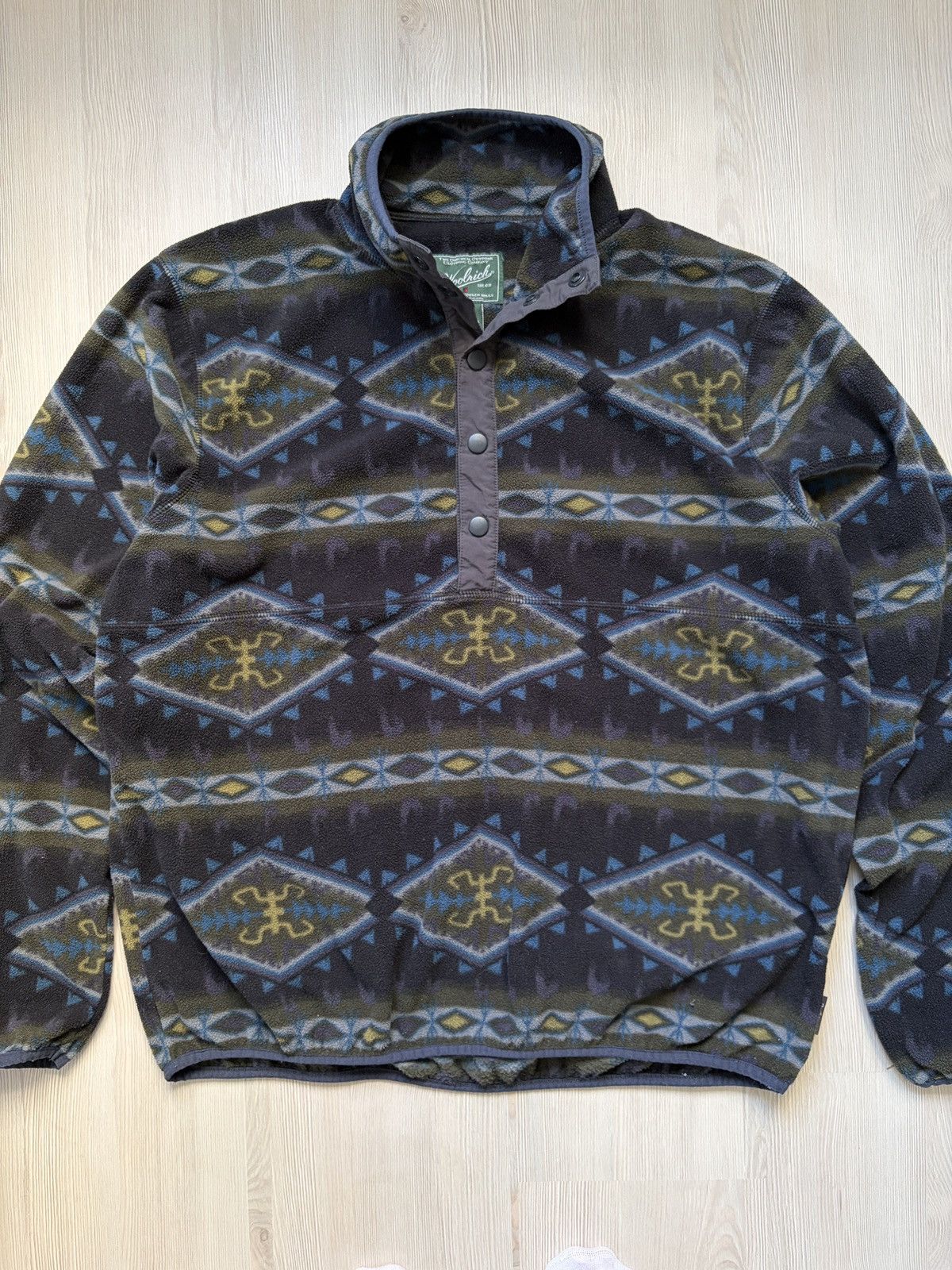 Woolrich Woolen Mills Woolrich Snap-T Fleece Overprinted Pullover Size US L / EU 52-54 / 3 - 2 Thumbnail