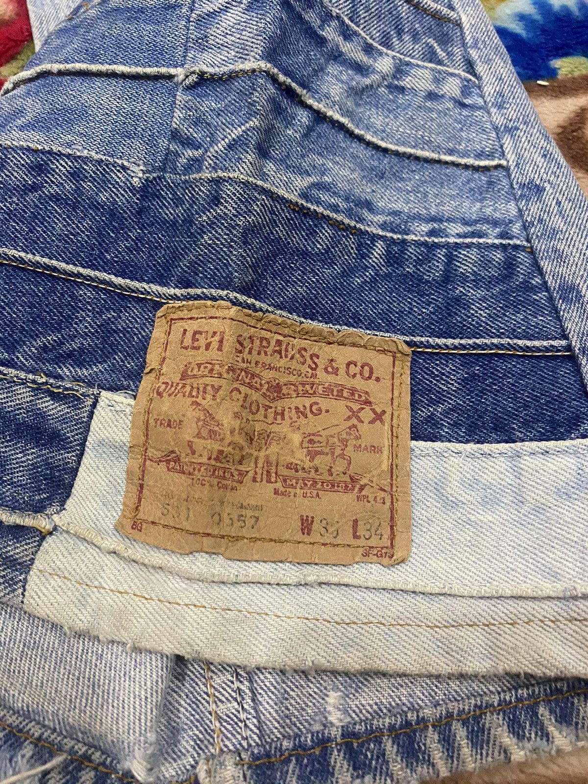 Levi's × Vintage Vintage 80s Levis Reconstruction Remake Flare Denim Wide Size US 28 / EU 44 - 17 Thumbnail