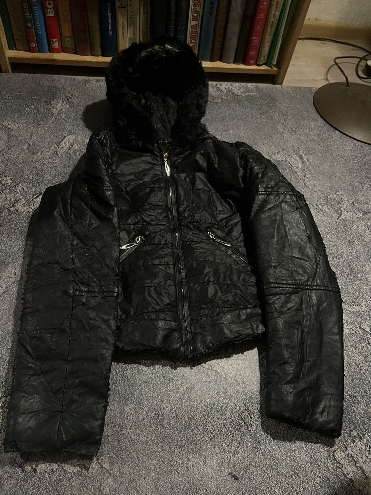 Vintage Designer Leather Jacket Faded / Distressed Number Nine Style Size US S / EU 44-46 / 1 - 10 Thumbnail