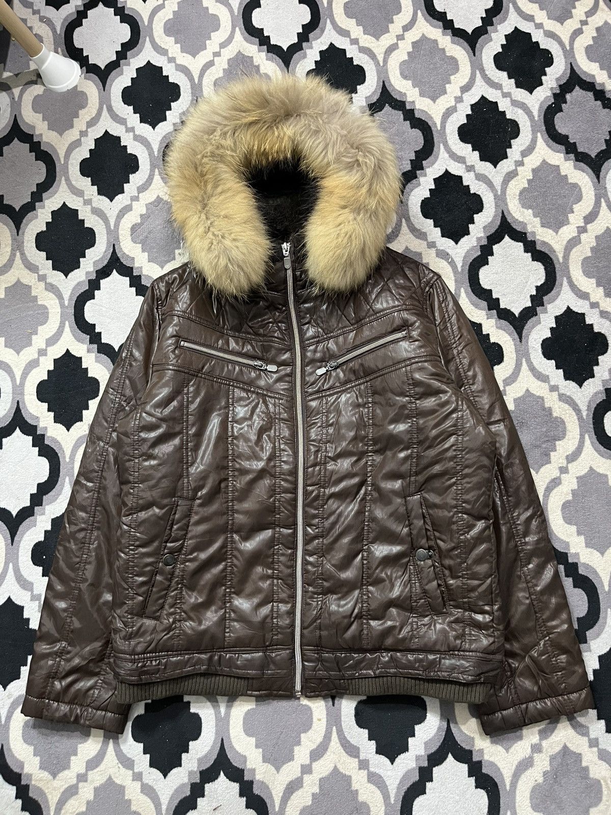 PPFM Vintage spinach puffer faux fur jacket Size US M / EU 48-50 / 2 - 1 Thumbnail