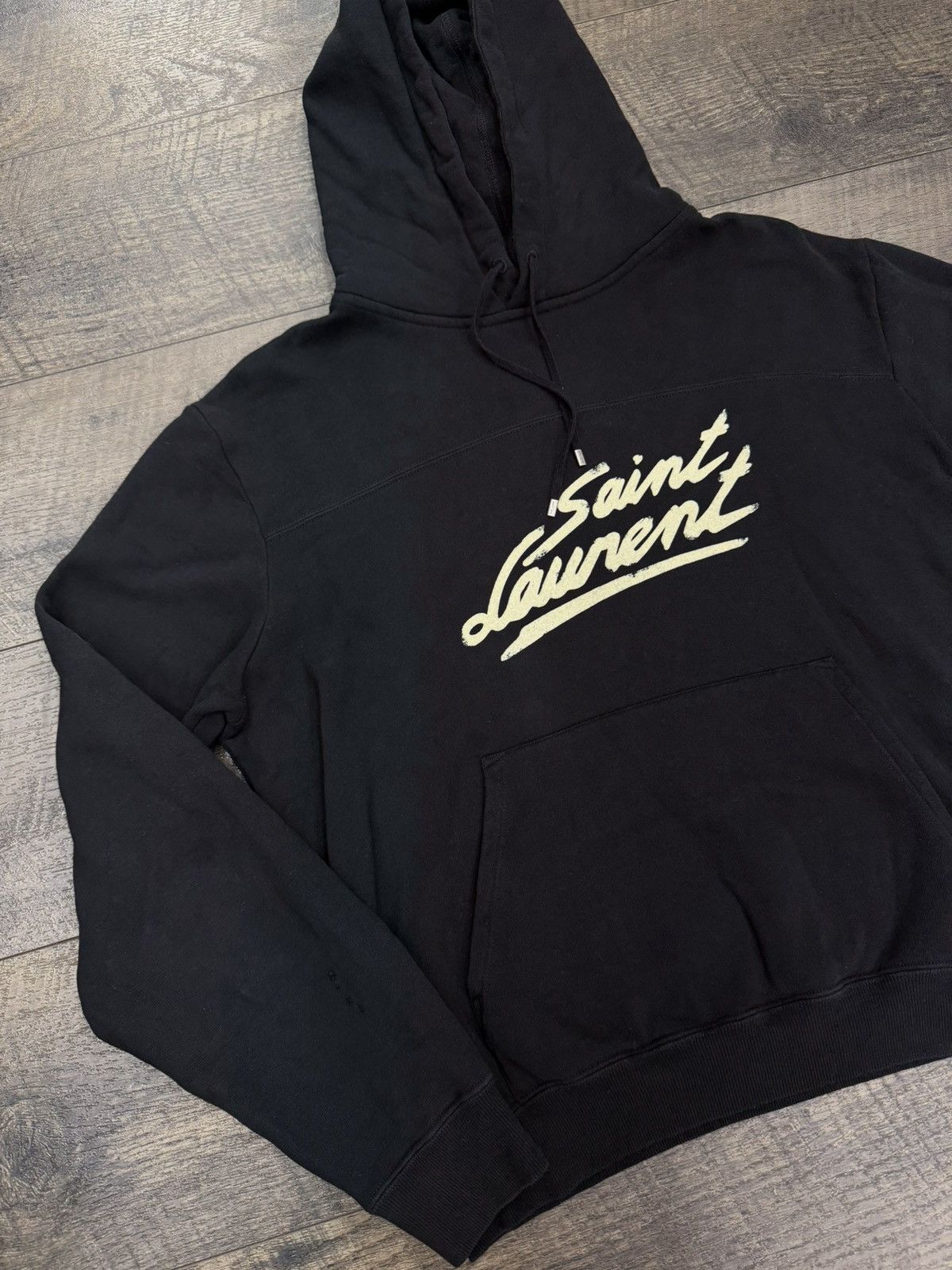 Saint Laurent Paris Signature Logo Hoodie Size US L / EU 52-54 / 3 - 2 Thumbnail