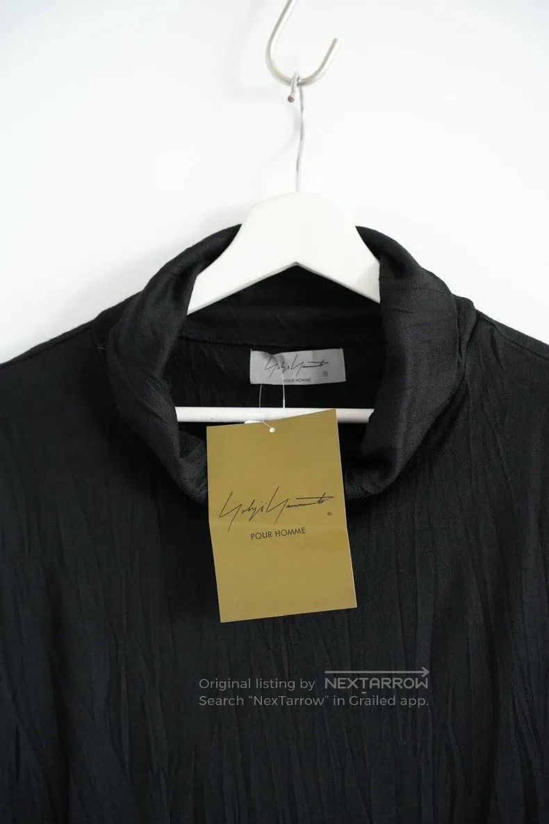 Yohji Yamamoto YOHJI YAMAMOTO Pleated High-Neck Wool Long-Sleeved T-Shirt Size US L / EU 52-54 / 3 - 3 Thumbnail