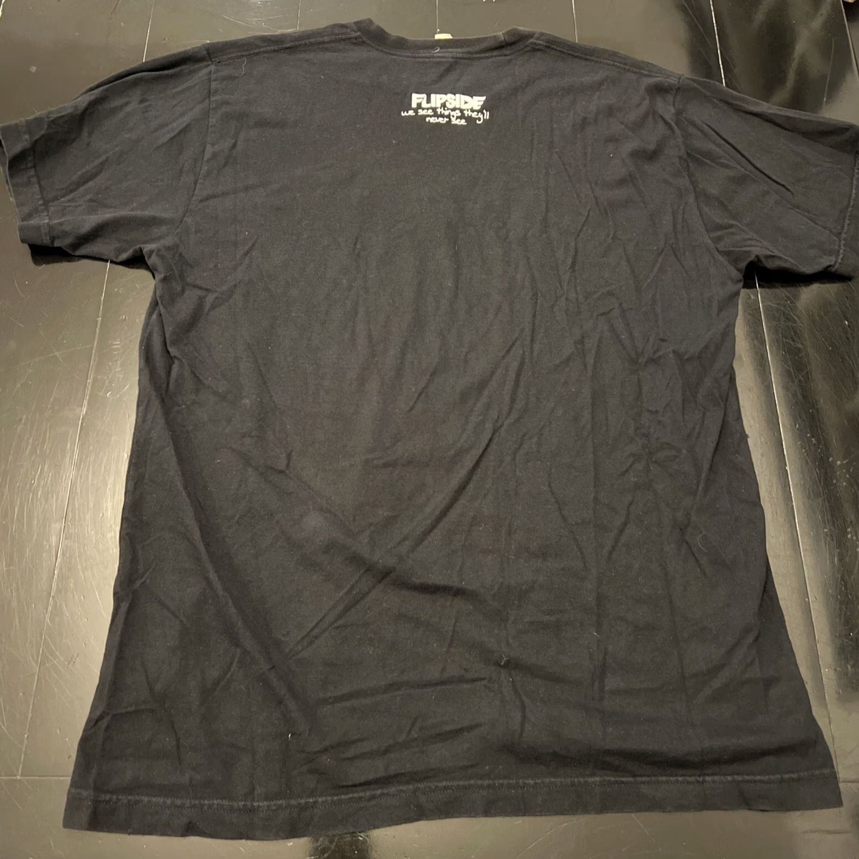 American Apparel RARE OOP 90’s Flipside Magazine Fanzine Promo Shirt L Black Cotton Knit Logo Punk Rock 90s Grunge Mens Size US L / EU 52-54 / 3 - 6 Thumbnail
