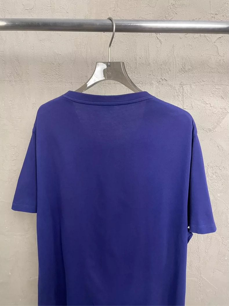 Loewe loewe Blue-purple short-sleeved shirt with embroidered ches Size US XL / EU 56 / 4 - 4 Thumbnail