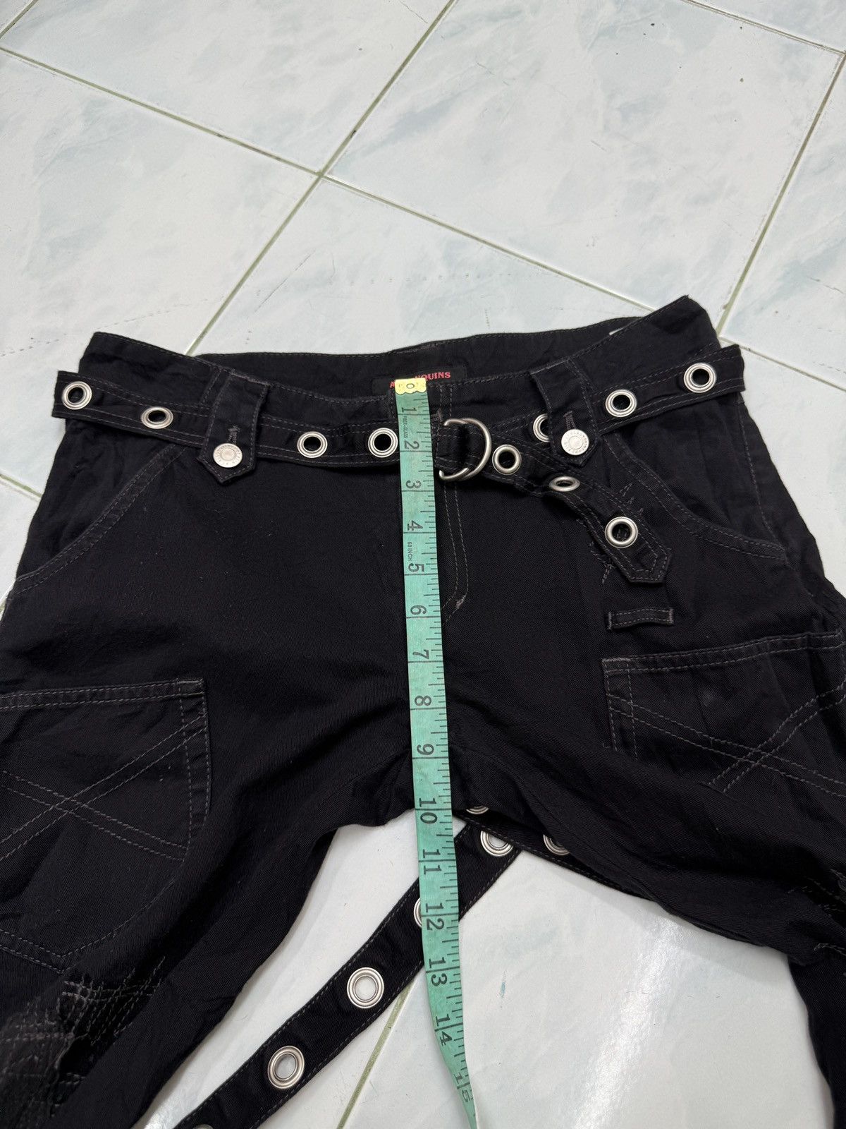 If Six Was Nine 🔥🔥🔥ARCHIVE ALGON QUINS BONDAGE PUNK PANTS Size US 32 / EU 48 - 14 Thumbnail