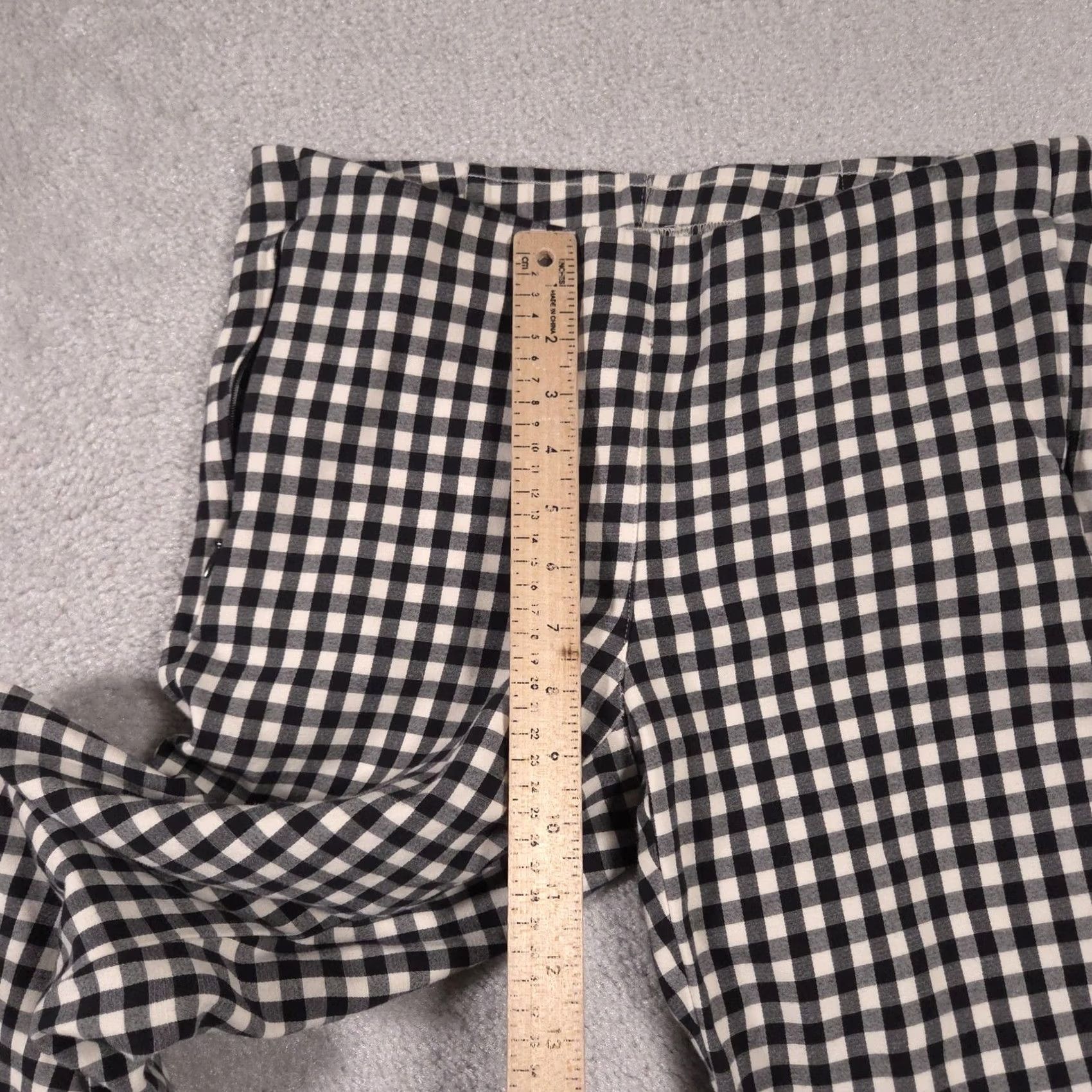 J. Jill J. Jill Essential Cotton Stretch Pants Womens 6 Black Beige Gingham Slim Ankle Dress Pants Zip Zipper 30in 26in Size 28" / US 6 / IT 42 - 7 Thumbnail