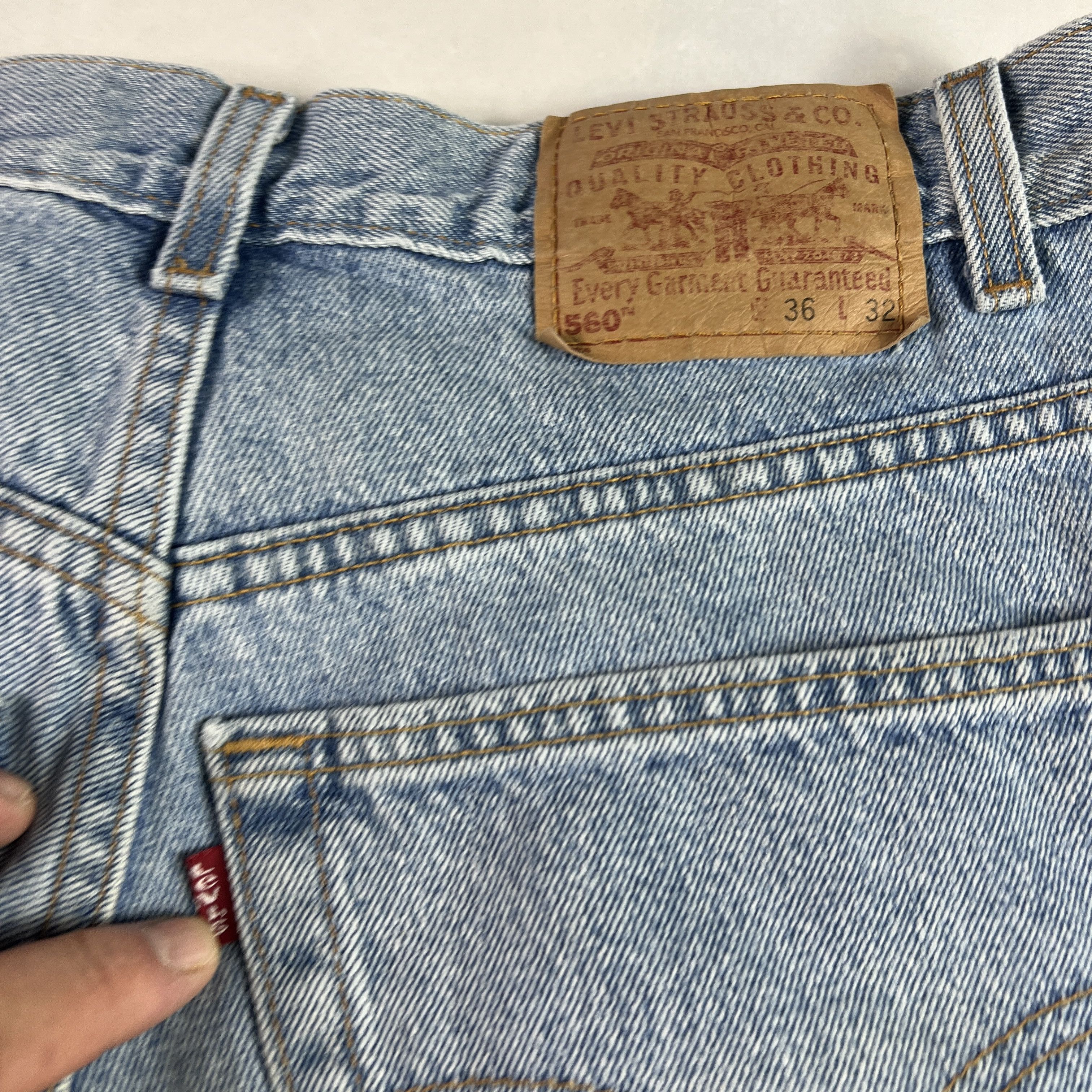 Levi's Y2K Levi's Jeans Short 560 Loose Blue Cut Off Denim Jorts Size US 35 - 12 Thumbnail