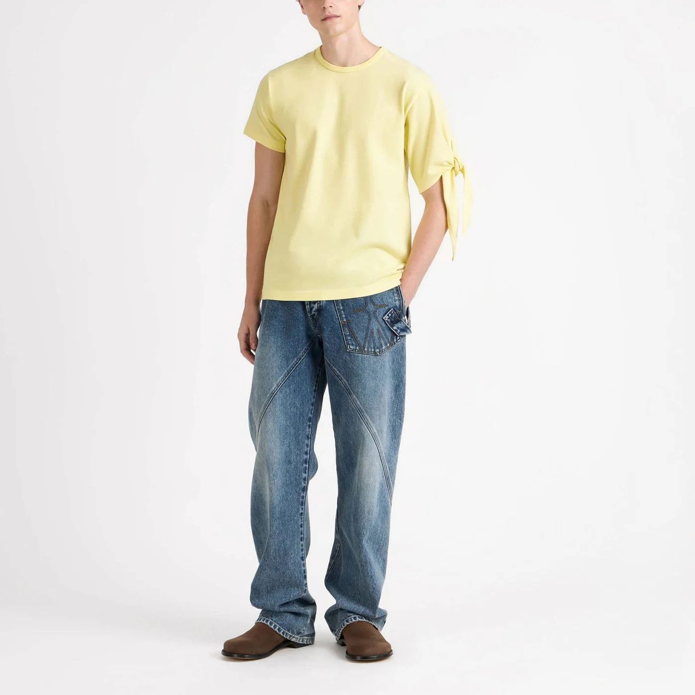 JW Anderson o1d2blof0526 Knotted Sleeve T-Shirt in Yellow Size US L / EU 52-54 / 3 - 1 Thumbnail