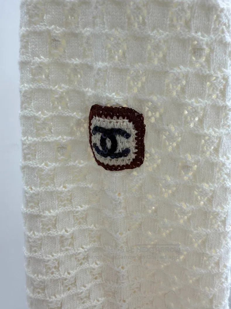 Chanel Chanel White and orange lace knitted cardigan coat Size XS / US 0-2 / IT 36-38 - 4 Thumbnail
