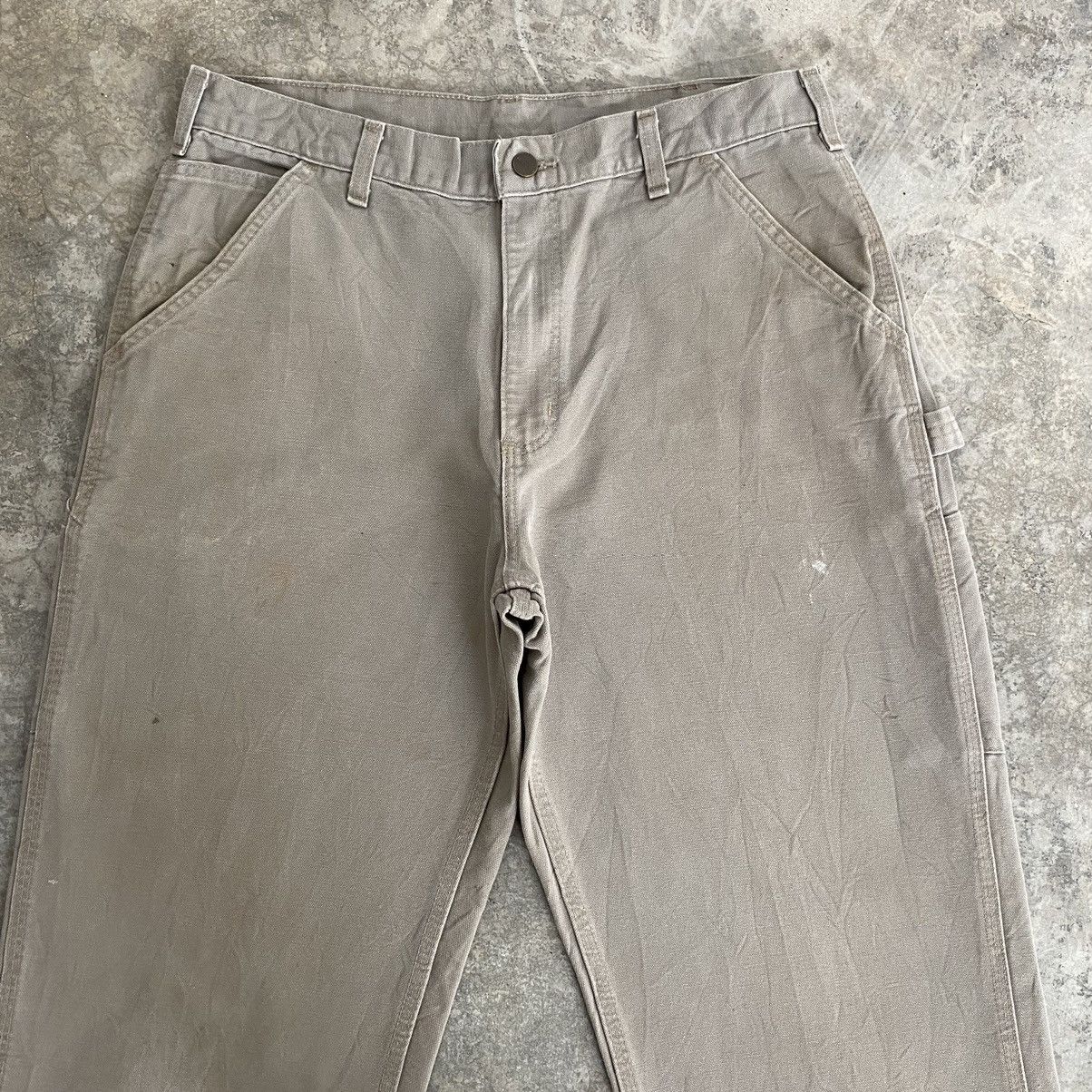 Carhartt Size 34x31 Vintage Carhartt Desert Grey Carpenter Work Pants Size US 34 / EU 50 - 9 Thumbnail
