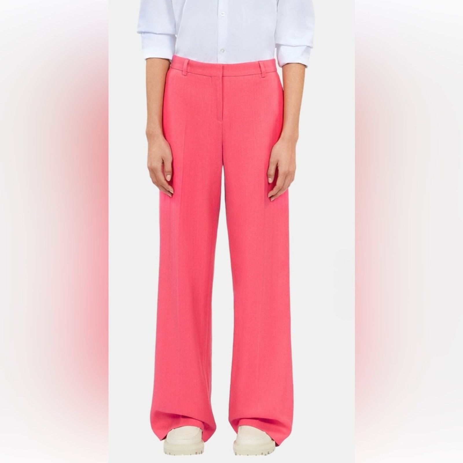 NWT The Kooples $345 Women's Pink Wide-Leg Pants Size 26