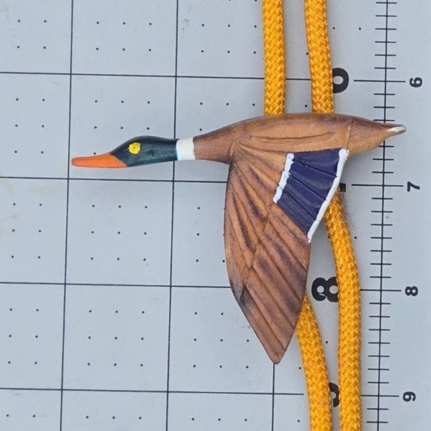 Other Vintage Mallard Duck Bolo Tie Wood Yellow Braided Cord Weste Size ONE SIZE - 18 Thumbnail