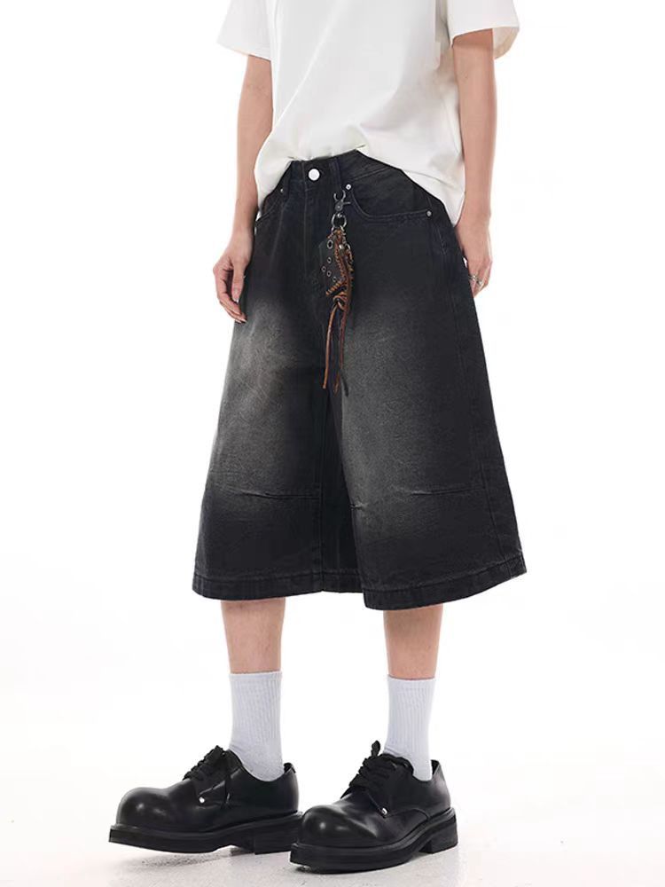 Japanese Brand × Vintage Washed Black Street Hip Hop Baggy Denim Shorts Size US 33 - 4 Thumbnail